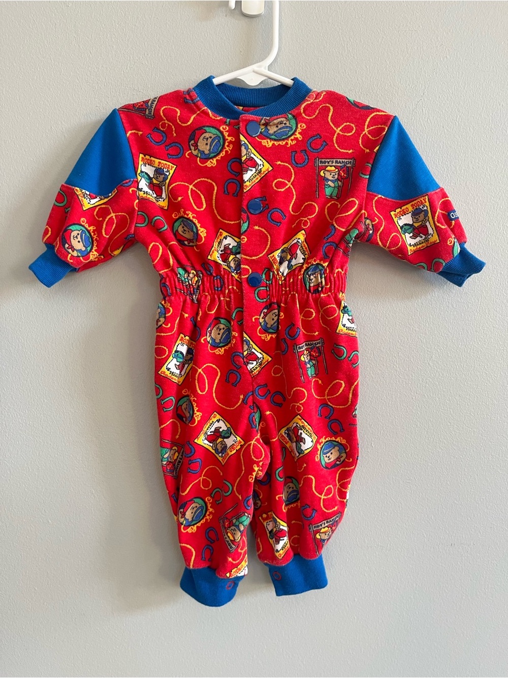 Vintage Osh Kosh One Piece Jumper Size 3-6 months Cowboy Bears USA Western
